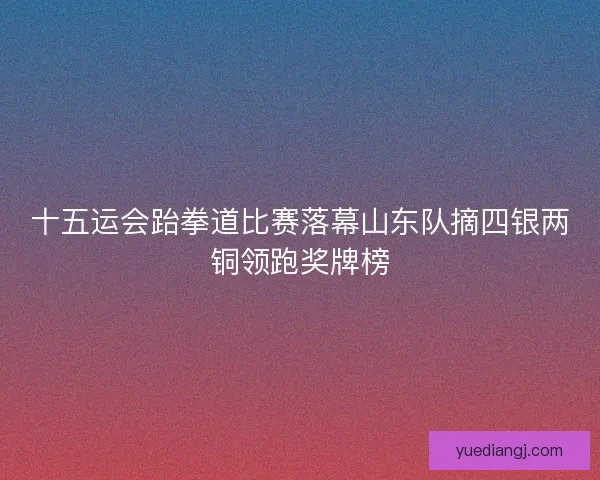 十五运会跆拳道比赛落幕山东队摘四银两铜领跑奖牌榜